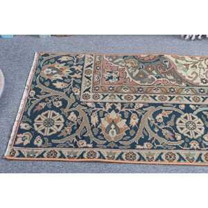 Alfombra Turca Vintage, Alfombra Pequeña de 1.5x3.4 pies, Alfombra Azul Estilo Suroeste - Product Image 5