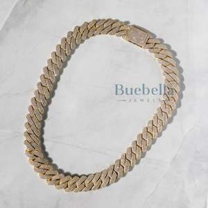 Joyería fina de plata 925 para hombre, cadena de eslabones cubanos de diamante moissanita de 19mm, cadenas cubanas heladas para hombre, joyería fina - Product Image 4