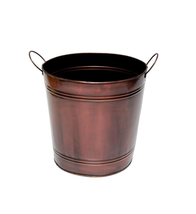 Factory Direct Set of 2 Black Antique Hammered Design Iron Square <b>Buckets</b> with Handles Metal Material - Product Image 3