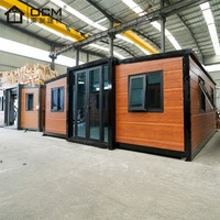 Maisonnette de luxe isolée et étanche, standard US/AU, 2 chambres, préfabriquée, conteneur extensible de 20 pieds