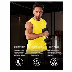 Venta al por mayor ligero 100% algodón camisetas sin mangas para Hombres estilo vintage cuello redondo caída Sisa corte transpirable de punto superior - Product Image 2