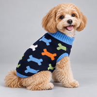 Pull Jacquard Tricoté pour Animaux FNJIA – Chandail Chien Motif Argyle et Rayures – Vêtements Chauds d'Hiver pour Chiots – Vente Directe Usine
