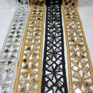 Custom Made Mirror Embroidered Grosgrain Ribbon and Laces for Wedding Dress Designers and Trim Stores in Unique Colors - Product Image 1