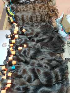 Paquets de cheveux ondulés de temple indien naturels en vrac Extensions de cheveux vierges bruts non transformés Cuticule alignée Fournisseur de gros - Product Image 5