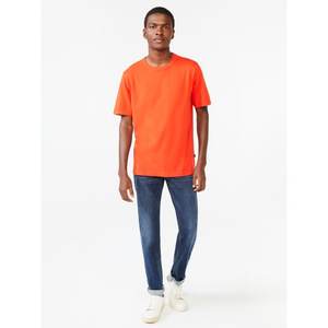 Beige 300g Camiseta de manga corta de algodón pesado Verano Cuello redondo Camisa suelta y base para hombres Mujeres Camiseta básica - Product Image 4