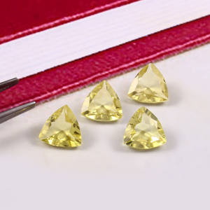5X5MM AAA jaune naturel citron Quartz trillion coupe à facettes AAA ++ calibré pierres précieuses en vrac fabrication de bijoux en gros Lot - Product Image 3