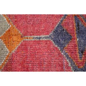 Vintage Turkish Rug 2.9x10.8 ft (89x330 cm), Herki <b>Red</b> <b>Wool</b> Rug - Product Image 5