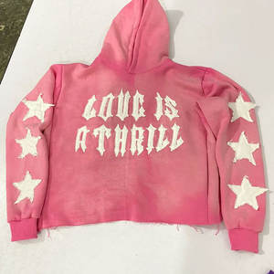 Fully Customized Acid Wash Hoodies <b>Men</b> Embroidery Patch logo French Terry Streetwear Vintage Distressed <b>Zip</b> <b>up</b> Hoodie - Product Image 4