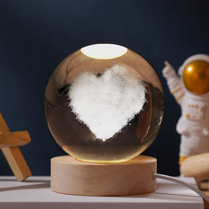 ฐานโคมไฟไม้ทรงกลมคริสตัลธรรมชาติ80มม. ตื้นตันใจกับความงดงามของจักรวาลการเดินทางช้างเผือกสำหรับวันวาเลนไทน์ - Product Image 6