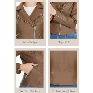 Chaqueta de Cuero para Mujer, Estilo Nuevo |   Chaquetas de Cuero de Moda para Mujer, Ropa de Invierno, Chaquetas de Cuero de Manga Larga - Product Image 6