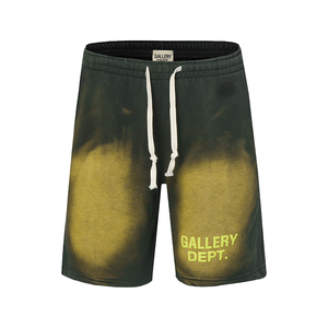 Street Wear Vintage Washed Cotton French Terry Patch Embroidery <b>Mens</b> <b>Shorts</b> with Drawstring Acid Wash Jogging <b>Shorts</b> - Product Image 2