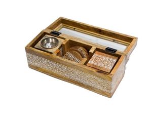 Quemador de incienso de madera de mango impreso estilo dama de lujo impreso a mano Bakhoor Mubakhara para uso religioso en el hogar difusor de aromaterapia - Product Image 3