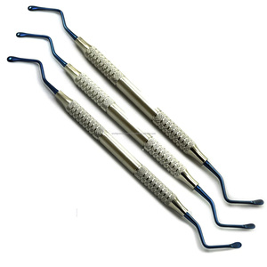 Curette dentaire Lucas en acier inoxydable, instrument chirurgical ergonomique manuel, classe CE I, modèle WPS-LBC-01, argent - Product Image 4