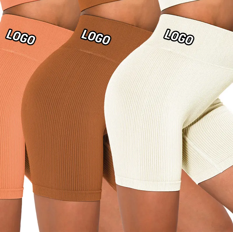 Donne di Fitness comode e personalizzate a costine che sfoggiano pantaloni stretti stretti per Yoga Leggings