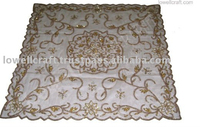 Nappe carrée en organza brodée, broderie florale, haute qualité, faite à la main, personnalisable, élégante, transparente