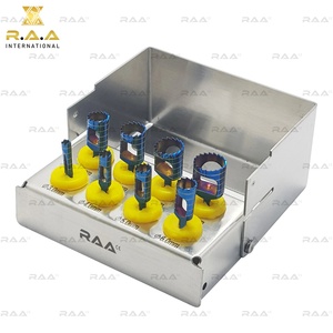 Kit de forets trephines pour implants dentaires, 8 pièces, manuel, en titane bleu, avec porte-fraise, qualité supérieure, garantie 3 ans - Product Image 4