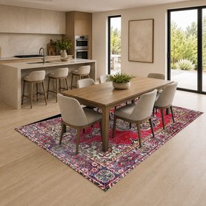 <b>RUGS</b> DEPOT LXDP-0035 Wholesale Red <b>Burgundy</b> Traditional Anatolian Digital Printed Machine Washable Chenille Area <b>Rug</b> Non Slip - Product Image 4