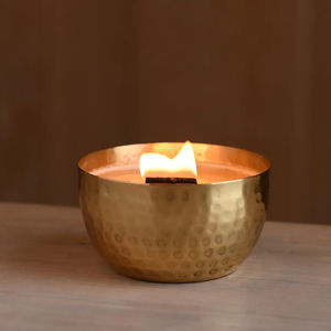 Bougeoir ou récipient en laiton pour la décoration de Noël Disponible Bougie ronde Pot et support Vide unique Bougie Conteneur - Product Image 3