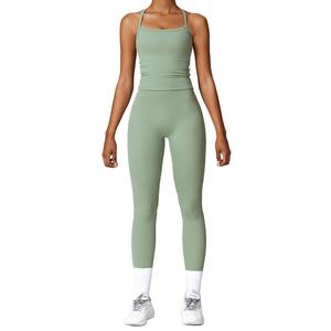 Personnalisable de haute qualité femmes Yoga soutien-gorge grande taille Gym Fitness ensembles décontracté Sport vêtements respirant couleur Pure motif solide - Product Image 1