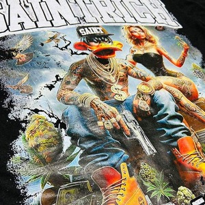 Fabricant personnalisé de t-shirt Hip Hop surdimensionné 100% coton mélange de vêtements ballots de t-shirt Boxy imprimé devant derrière épaule tombante - Product Image 5