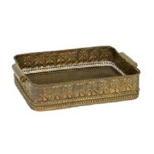 Plateaux de service en laiton abordables Taille personnalisée Plateau de service de vaisselle unique Décoratif en acier inoxydable Caractéristiques en laiton pour un usage domestique - Product Image 1