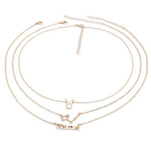 Oferta Especial: Conjunto de 3 Collares de <span class=keywords><strong>Moda</strong></span> con Símbolos del Zodiaco, Letras Inglesas y Diseño de Cielo Estrellado en Plata y Oro para <span class=keywords><strong>Mujer</strong></span>, con Papel - Product Image 6