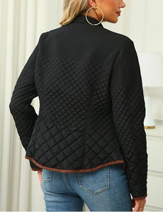 Veste matelassée légère pour femme avec matelassage en losanges, manteau rembourré pour le printemps et l'hiver - Product Image 3