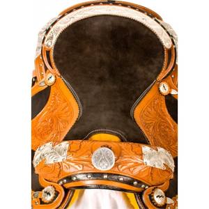 Venta caliente Premium Leather Silver Fitting Western Trail Pleasure Saddles High Quality Show Tack para paseos a caballo ecuestres - Product Image 6