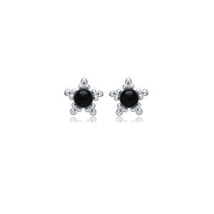 Pendientes de Perlas Negras con Diseño de Estrella y Cuentas Negras, Plata de Ley 925, Joyería Moderna y Elegante - Product Image 5