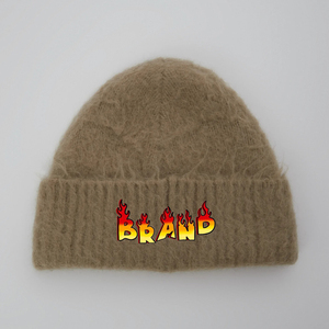 หมวกบีนนี่ผ้าแจ็คการ์ดสำหรับผู้ชายหมวกบีนนี่ผ้าขนแกะสีทึบสำหรับฤดูหนาวหมวกสำหรับผู้ชายปักโลโก้ได้ตามต้องการ - Product Image 3