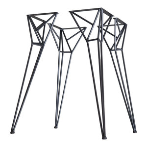 Industrial Style <b>Set</b> of 4 Hairpin Plus Iron Legs Heavy Duty 73cm High Powder Coated for Dining Tables and Beds-CHB68044 - Product Image 1