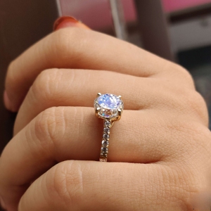 IGI Certified Lab Grown Rose Cut Diamond Promise Proposal Rings for Women Made in 925 Sterling Silver - Product Image 4