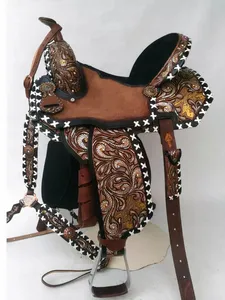 Selle de cheval occidentale en cuir véritable la plus vendue pour les courses de chevaux à usage équestre 100% peau de vache de qualité supérieure fabriquée en Inde - Product Image 6