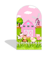 Toile de fond en tissu rose pour arche de ferme, support de couverture personnalisé pour baby shower, décoration de fond pour festival, fête, événement