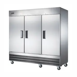 NUEVO Servicio de alimentos Refrigerador de acero inoxidable de 72 pies cúbicos de tres puertas Reach-In - Product Image 1