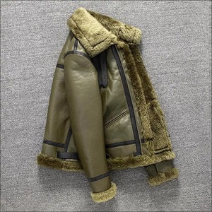 Veste Bomber en Cuir de Mouton Véritable de Haute Qualité pour Hommes, Hiver, Toile, Super Chaude, Imperméable, Respirante - Product Image 6