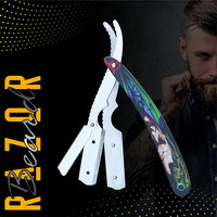 Rasoirs de barbier à bord droit de haute qualité pour hommes coupe-cheveux et rasoir de gorge à poignée en plastique de qualité supérieure pour raser la barbe