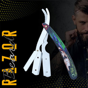 High Quality Men's Straight <b>Edge</b> Barber Razors Premium Plastic Handled Hair Cutter and Throat Shaver for Shaving Beards - Product Image 5