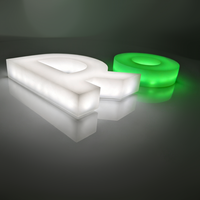 Lettres lumineuses 3D en acrylique, directement de l'usine, 360 °   Éclairage complet avec kit de montage pour enseignes de magasin