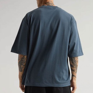T-shirt en toile vintage surdimensionné pour homme, coupe ample, anti-froissement, respirant, 100% coton, manches courtes, haute qualité, logo personnalisé en vrac - Product Image 2
