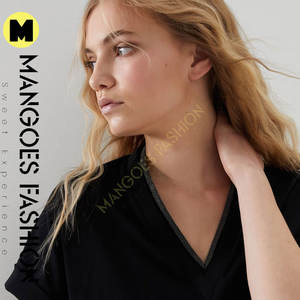 T-shirt pour femme Logo personnalisé Vêtements de sport en coton Vie décontractée Col rond de haute qualité Décolleté précieux Personnaliser Fabricant - Product Image 3