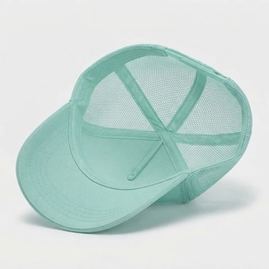 Mint <b>Green</b> Full Mesh Trucker <b>Hat</b> 6-Panel Adjustable Unisex Casual Cap Spring Summer Breathable Fabric Custom Wholesale OEM - Product Image 5