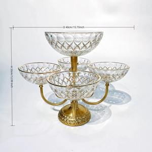 Bol décoratif en verre et métal luxueux, parfait pour les cadeaux, les occasions spéciales, l'affichage, la décoration de table, centre de table, décoration de luxe - Product Image 6
