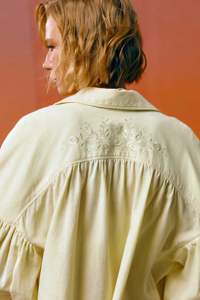 Broderie Chemises Fleur Blouse Femmes Causal Paillettes Blouses avec Bouton Femmes Chemise - Product Image 4