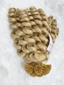 Extensiones de cabello humano ondulado con punta de queratina, Microlink, Color rubio, sin enredos, sin caída, superventas - Product Image 5