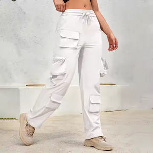 กางเกงคาร์โก้ทรงหลวมของผู้หญิงกางเกงทรงหลวมเอวสูงออกแบบโลโก้ได้ตามต้องการ - Product Image 1