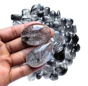 หินควอตซ์พลอยทับทิมสีดำธรรมชาติสำหรับทำเครื่องประดับ - Product Image 4