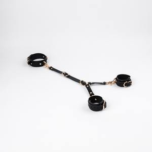 ชุดหนัง Cowhide ข้อมือข้อเท้าข้อมือคอปกกลับเข็มขัดและสายจูง 2 สาม 4 ทาง 11 ชิ้นชุด BDSM-0023 - Product Image 6