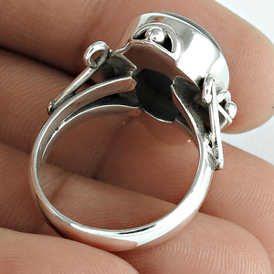 Jolie bague en argent de style bohème livrée avec une pierre précieuse en malachite fabriquée à partir de lunette en argent sterling 925 faite à la main - Product Image 4