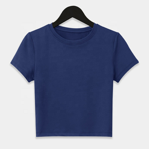 Venta al por mayor de camisetas de mujer personalizadas de manga corta con cuello redondo 100% algodón precio de fábrica camisetas lisas impresión camiseta personalizada - Product Image 3